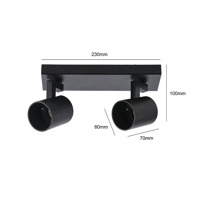 Canopus 2 BK - Luminaria Sobrepuesta Direccionable GU10 