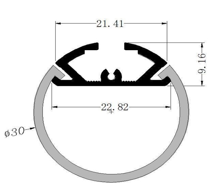 Perfil de Aluminio Circular para Cinta LED, 2m
