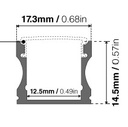 Perfil de Aluminio Rectangular 19x11mm Sobrepuesto para Cinta LED, 2m