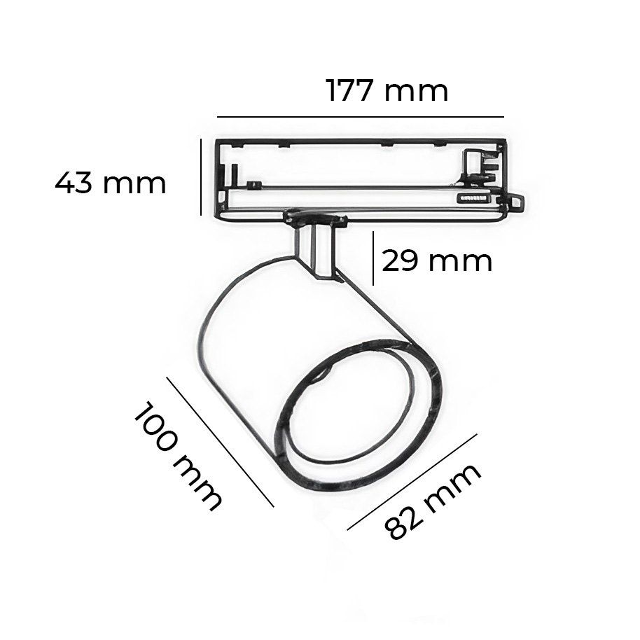 Frecia 30 - Luminaria LED proyector de enfoque para Riel Trifásico, 30W, 3000lm, Ra>90, CCT Seleccionable 3000K, 3500K, 4000K