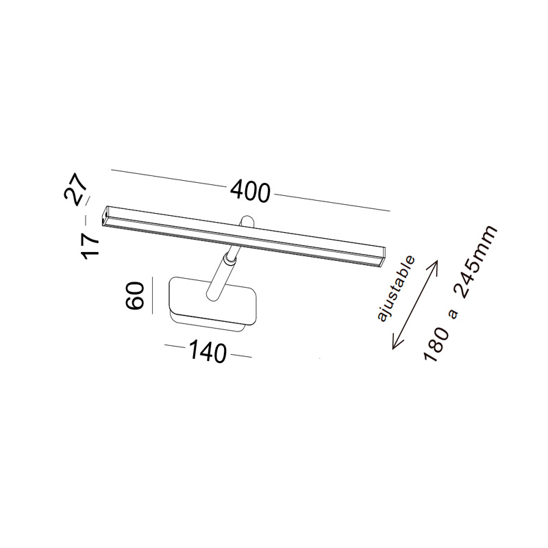 Chart 40 - Apliqué LED para Iluminación de Arte Mural, 5W, 3000K, Ra>90