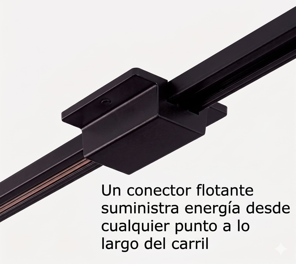 Conector de Alimentación Flotante para Riel Monofásico