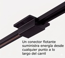 Conector de Alimentación Flotante para Riel Monofásico