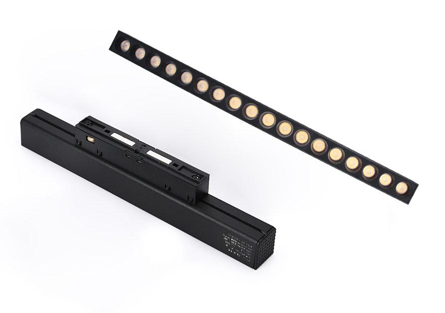 Milos 12 - Downlight LED de ánglulo cerrado para Riel Magnético, 12W, 900lm, 3000K, Ra>90, L=22cm