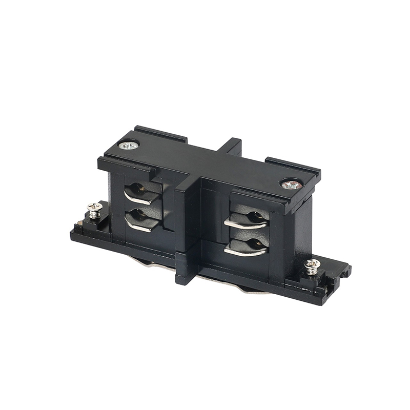 Conector Recto Mini Copla Conector Para Riel Trifásico Negro