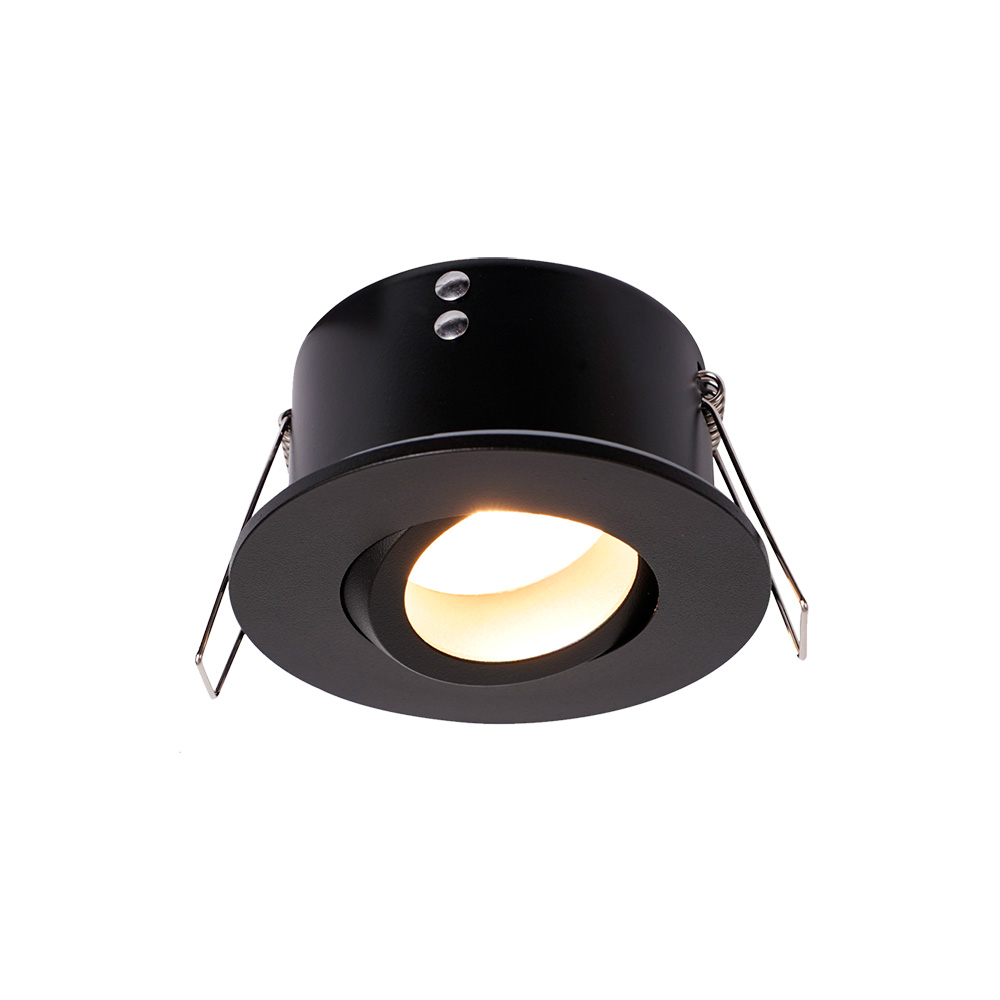 Mateo BK - Soporte GU10 IP65 Direccionable 360°, Embutido Antideslumbrante Negro