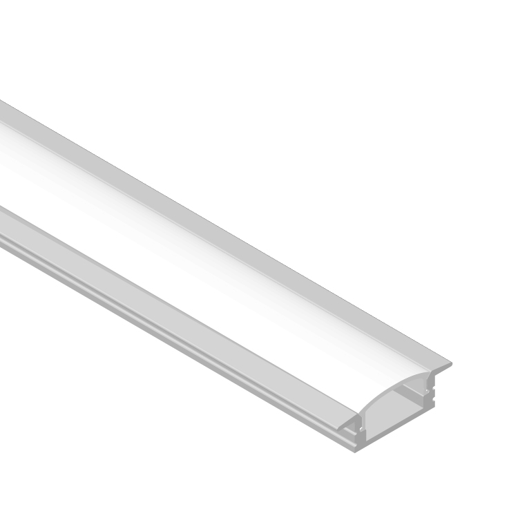 Perfil de Aluminio E1707 Rectangular Embutido con Difusor Opal para Cinta LED