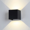 Kappa N - Aplique Negro Bidireccional LED IP65, 10W, 800lm, 2700K, LED Bridgelux