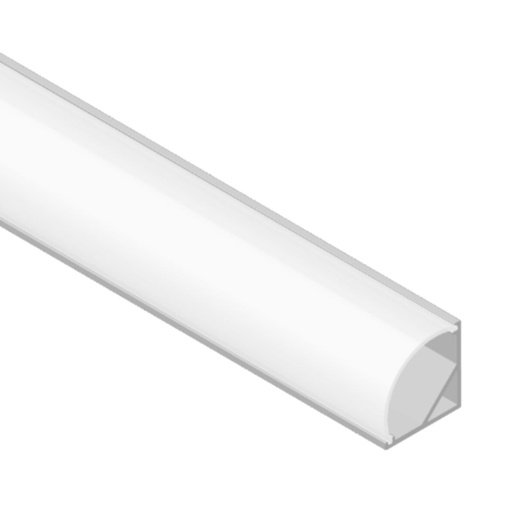 [A1616-3] Perfil de Aluminio Esquinero con difusor curvo para Cinta LED, 3m (Sólo Perfil + Difusor)
