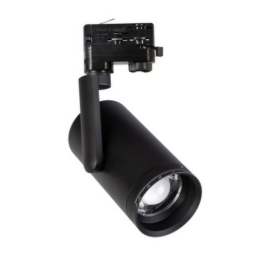 [BY-ZJY02-10] Carla10 BK - Luminaria LED para Riel Monofásico con Haz Ajustable 15 a 55°, 10W, 1000lm, 3000K, Ra>90 