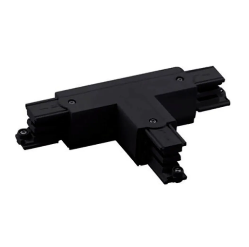 Conector en T Acoplador para Riel Trifásico Negro 