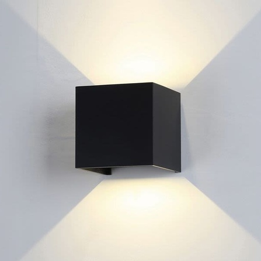 [ESM18101N] Kappa N - Aplique Negro Bidireccional LED IP65, 10W, 800lm, 2700K, LED Bridgelux